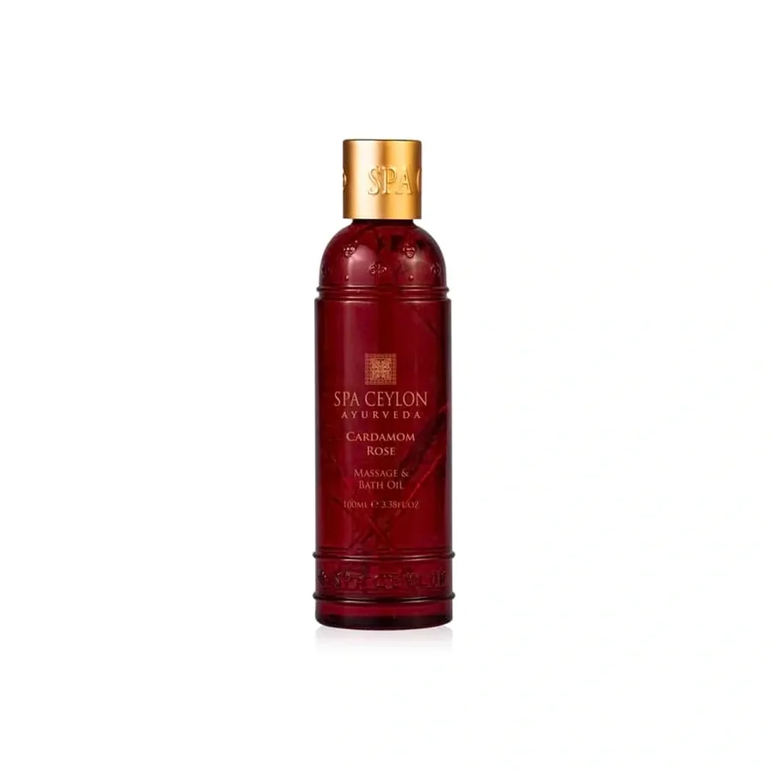 Masážny a kúpeľový olej Cardamom Rose 100 ml, kardamóm s