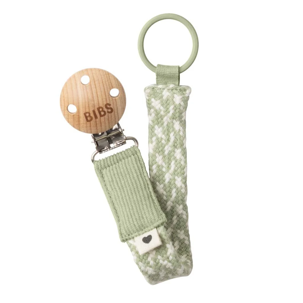 BIBS Paci Braid klip na cumlík Sage / Ivory
