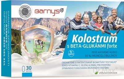 Barny's KOLOSTRUM s beta-glukánmi forte 1x30 cps, výživový doplnok