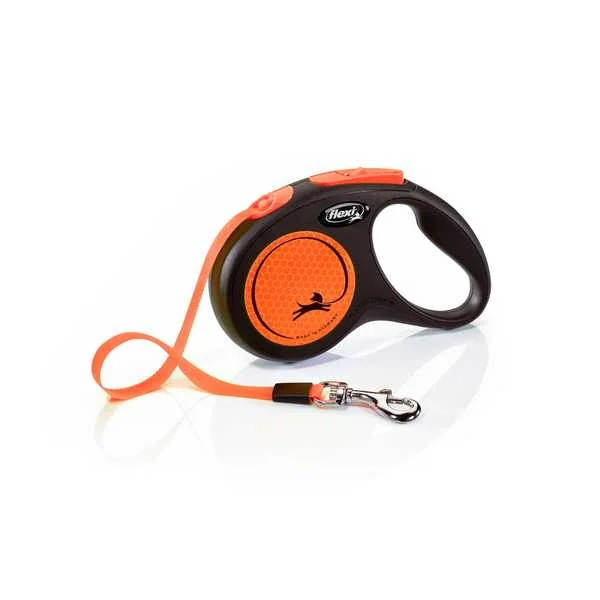 Flexi New Neon S Páska 5m/15kg Oranžová 1×1 ks, vodítko