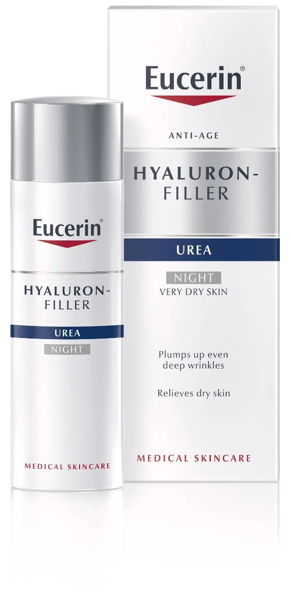 Eucerin HYALURON-FILLER UREA nočný krém 1×50 ml, proti vráskam pre suchú pleť