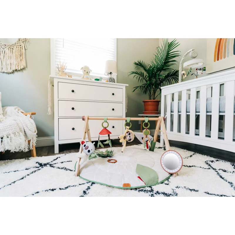 Tiny Love Edukačná hracia podložka s drevenou hrazdou - Boho Chic , 0m+ 