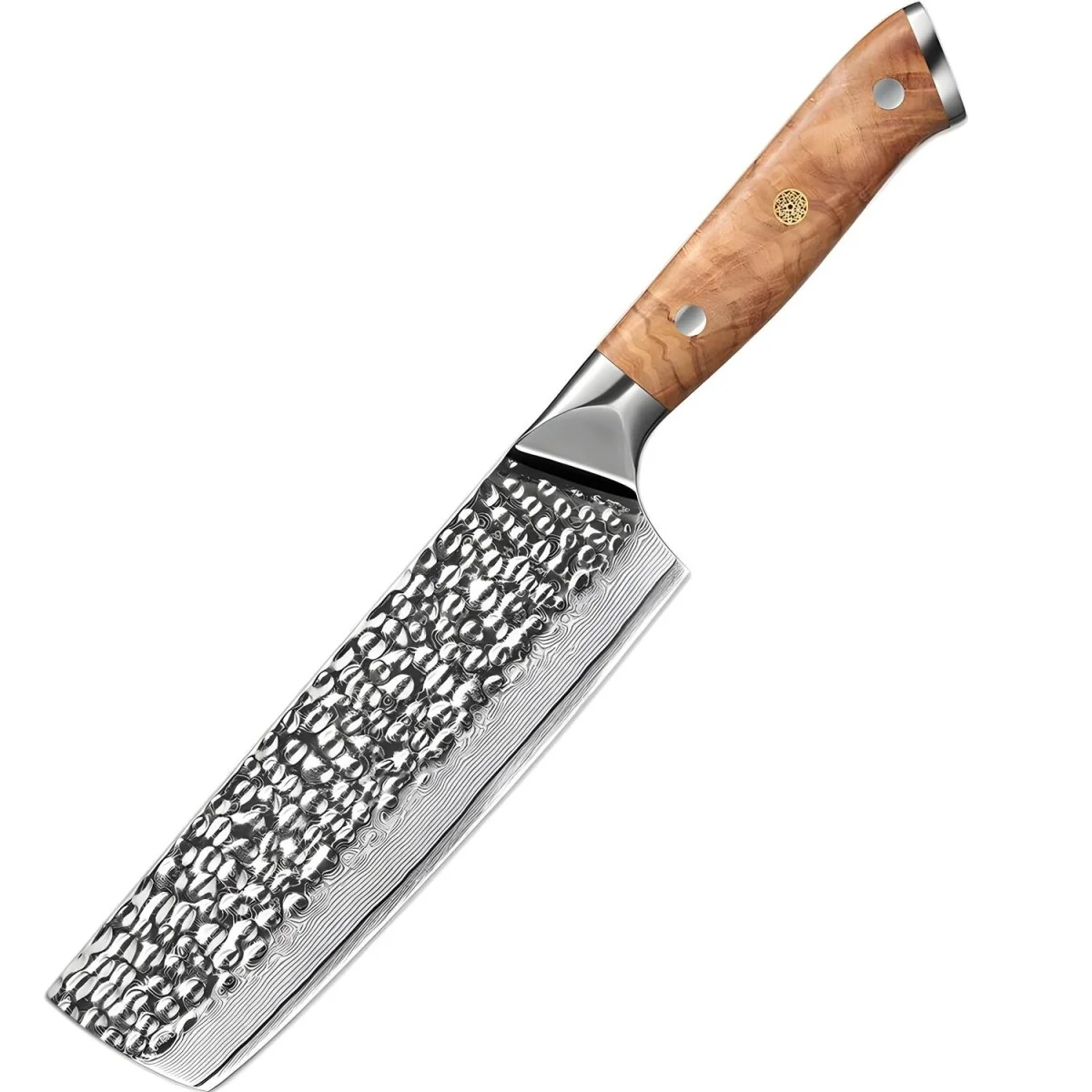 Damaškový kuchynský nôž Zayoku-Nakiri/Hnedá 30,4 cm, 17 cm, 2,7 mm, 269 g