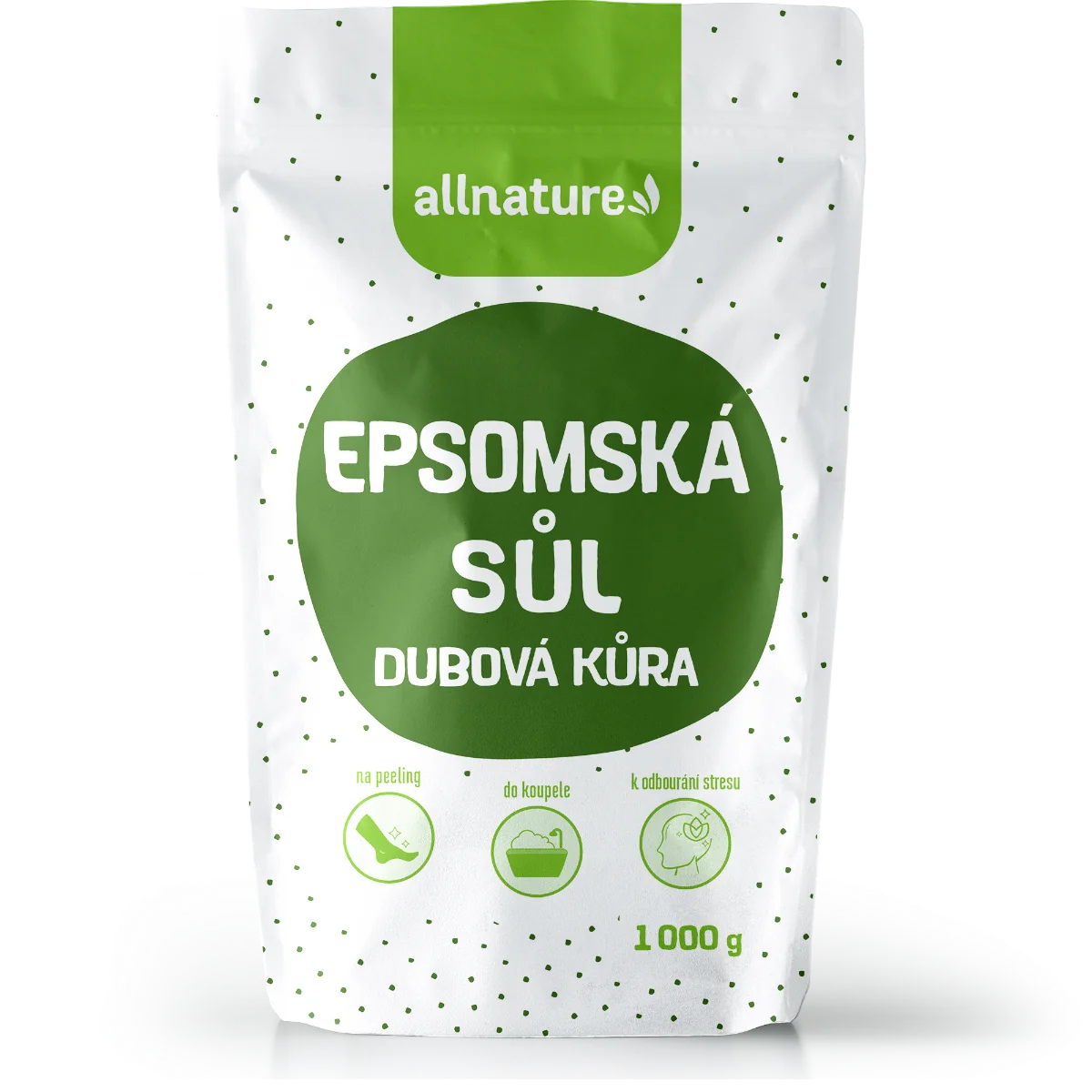 Allnature Epsomská Soľ Dubová Kôra 1000g 1×1000 g, epsomská soľ do kúpeľa