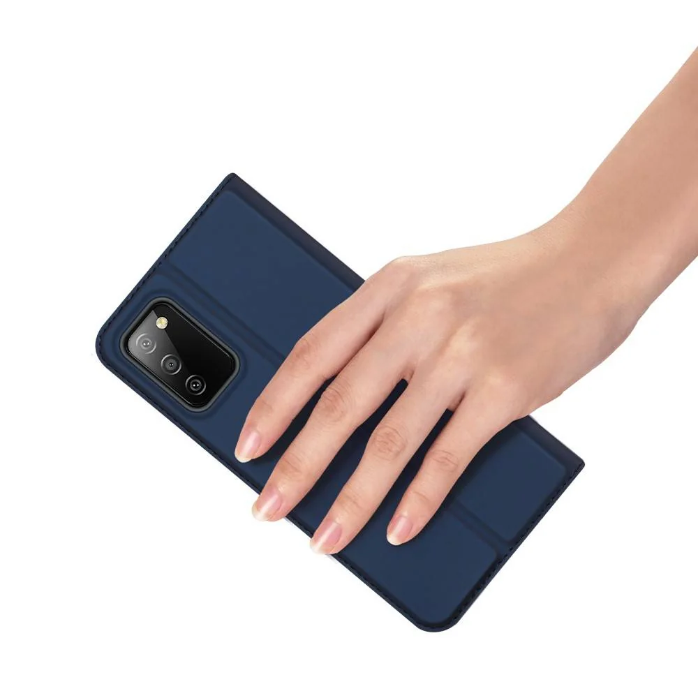 DUX DUCIS Skin Pro knižkové kožené puzdro na Samsung Galaxy A03S, modré é