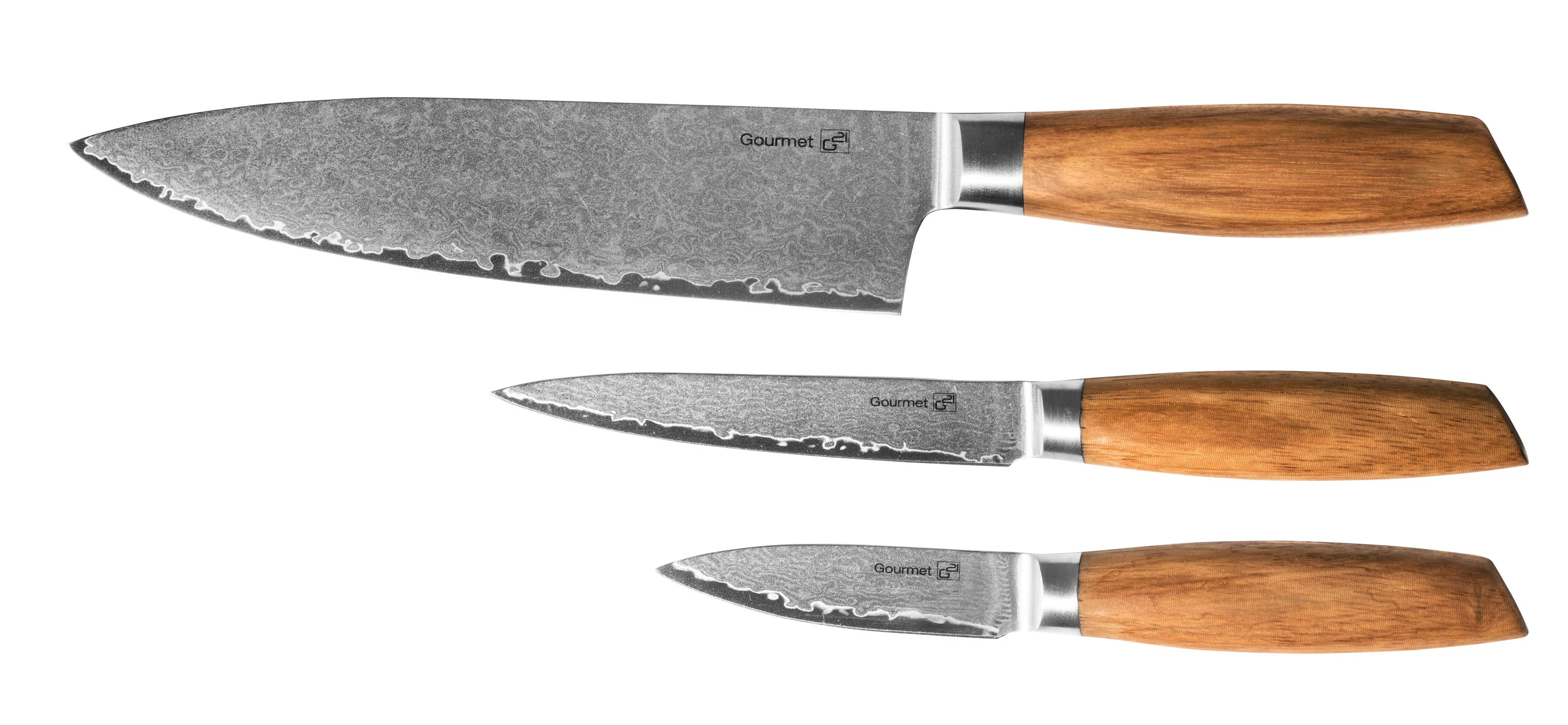 Sada nožov G21 Gourmet Damascus small box 3 ks, rukoväť zebrawood NB-P2669-3PCS