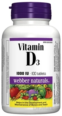 Webber Naturals Vitamín D3 1000 IU 1×100 ks, výživový doplnok