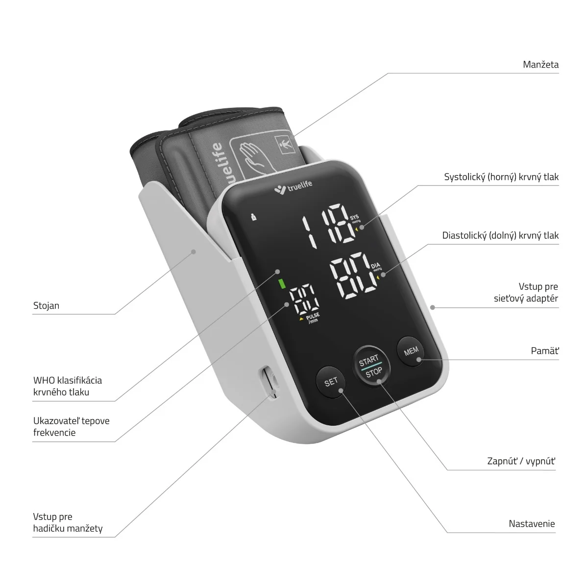 TrueLife Pulse B-Vision 1×1 ks, digitálny tlakomer