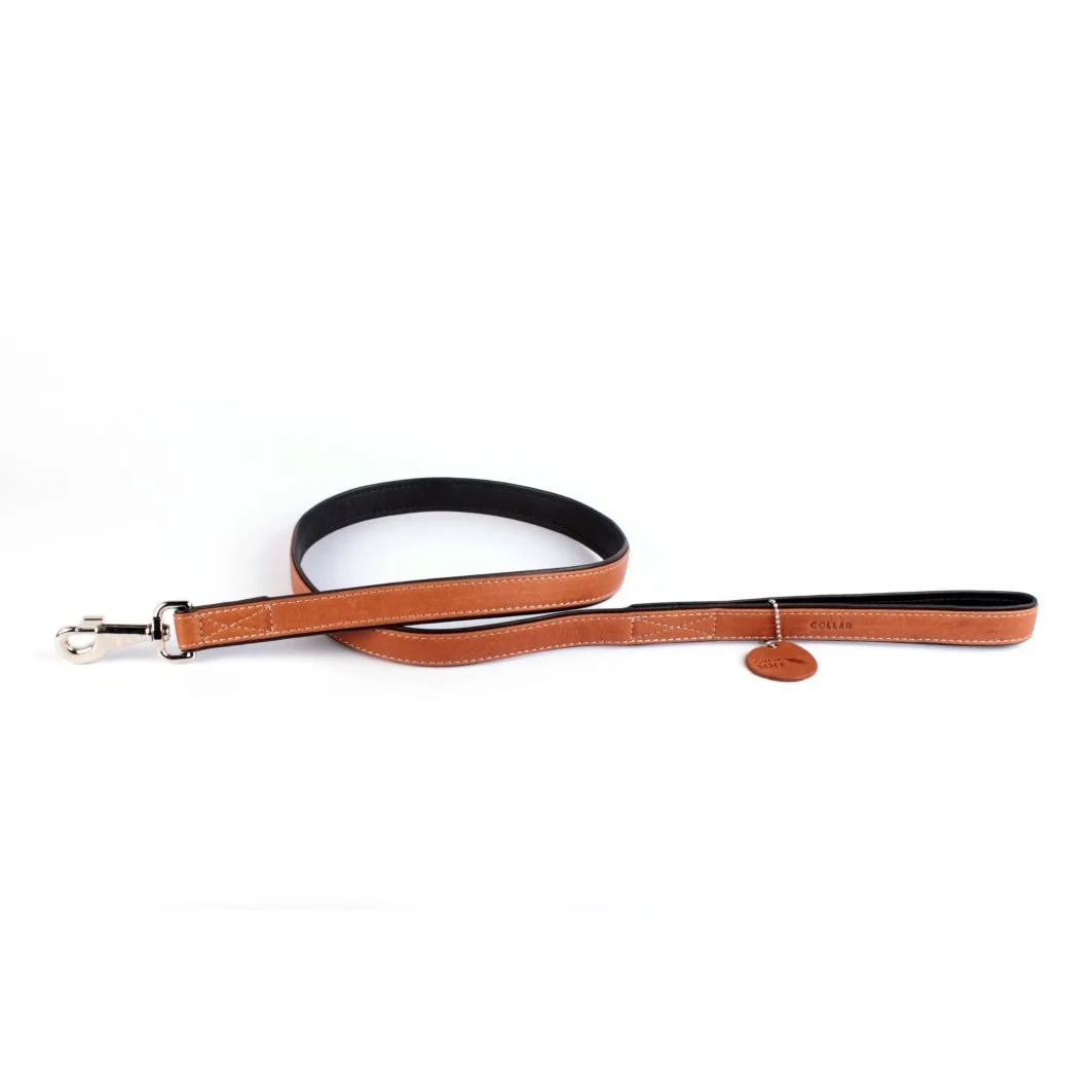Ploché mäkké vodítko hnedé s čiernym podkladom 122cm, šírka: 18 mm
