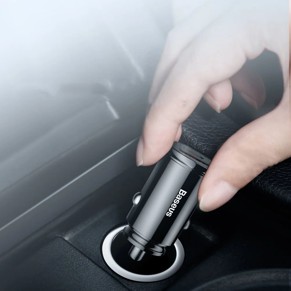 Baseus Circular USB / USB-C 30W autonabíjačka, čierna