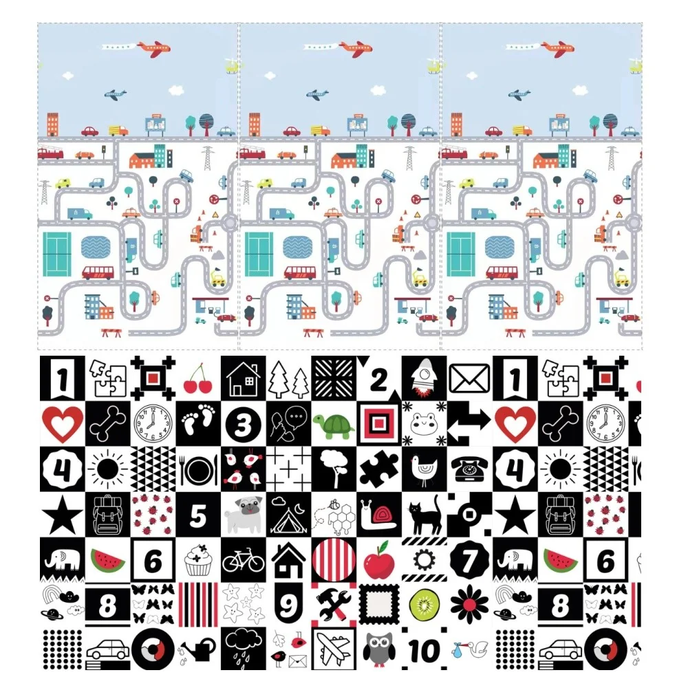 Skladacia penová podložka obojstranná, 200x150x1 cm - Mesto