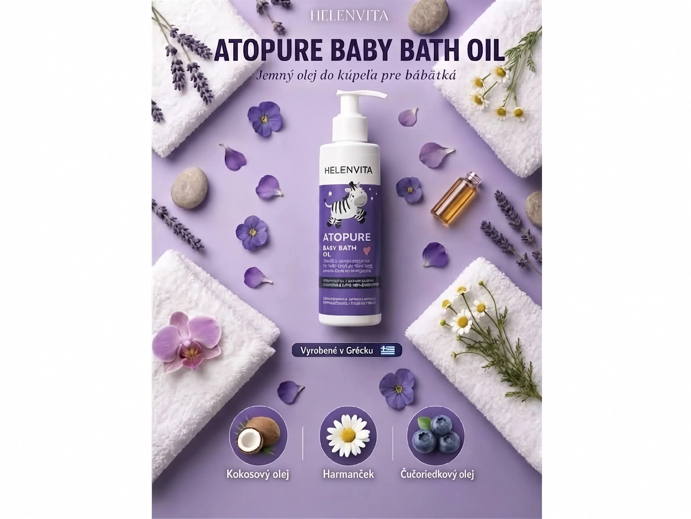 Helenvita Atopure Detský kúpeľový olej 200 ml pre atopickú pokožku