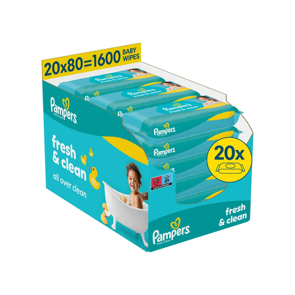Pampers Fresh Clean Detské Čistiace Obrúsky 20×80 ks