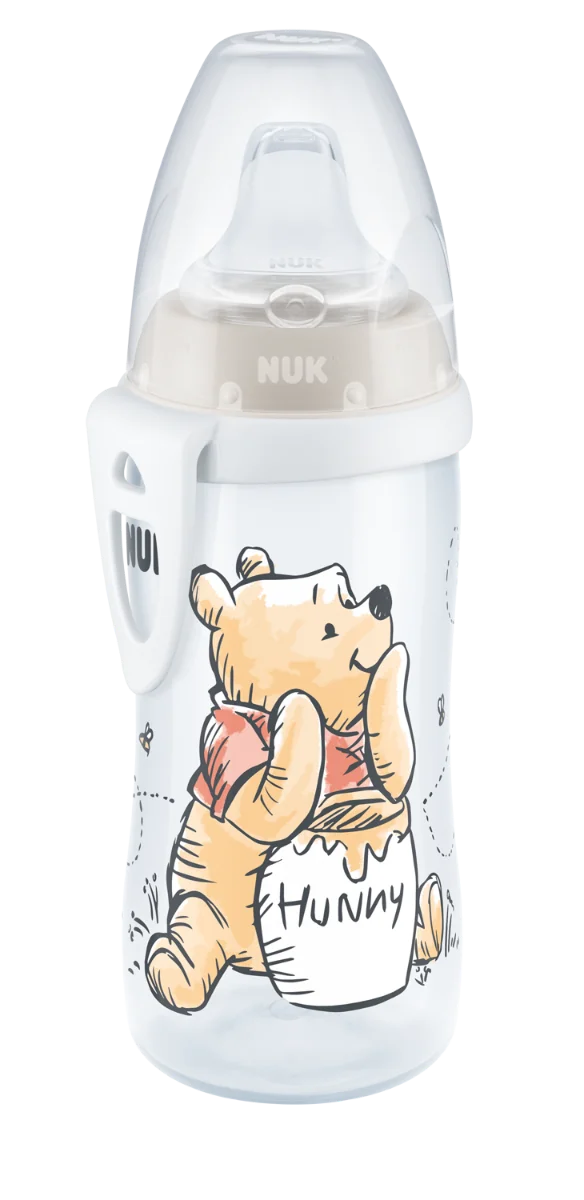 NUK FC Fľaša PP Active Cup DISNEY - Medvedík Pú 1×1 ks, dojčenská fľaša 300 ml