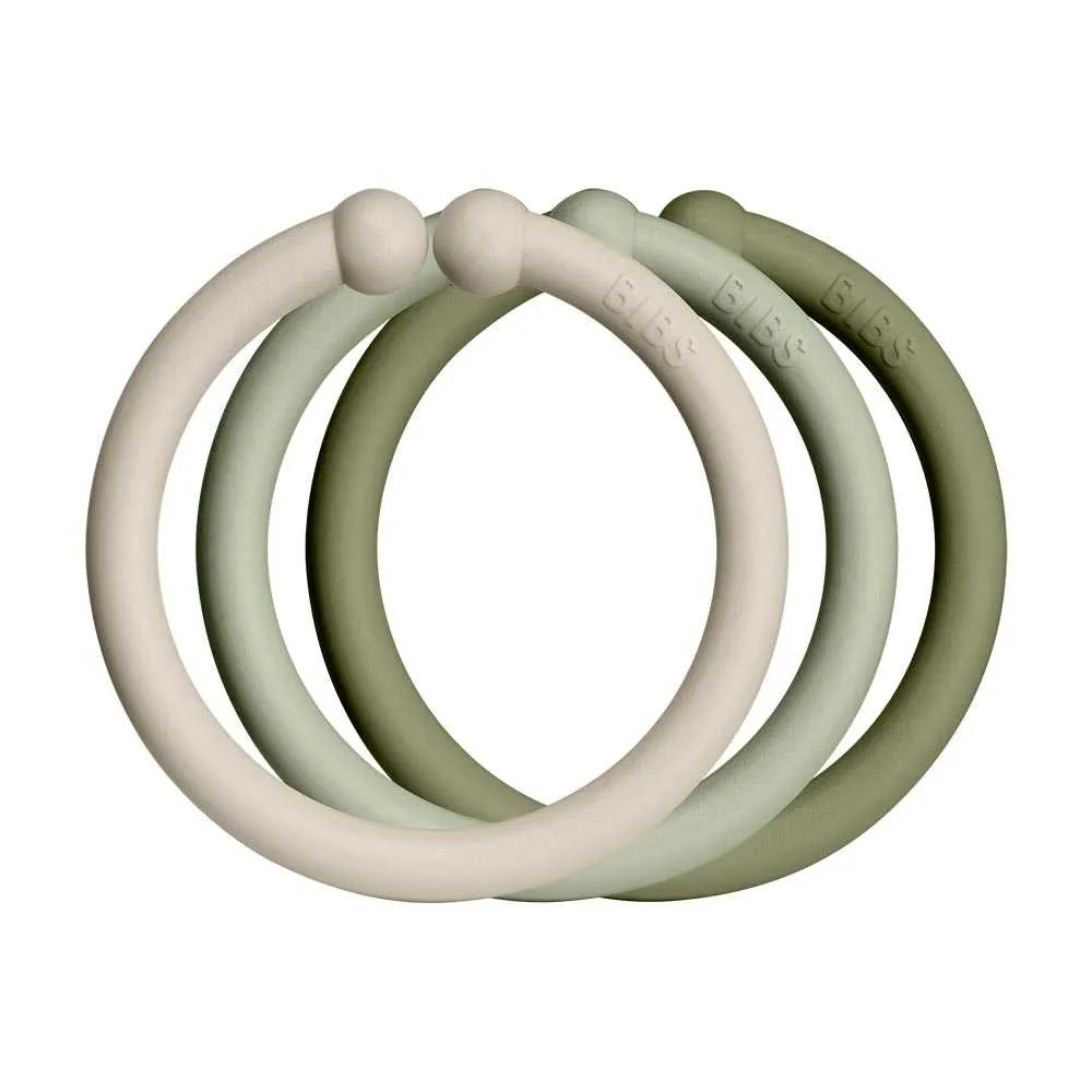 BIBS Loops krúžky  vanilla/sage/olive