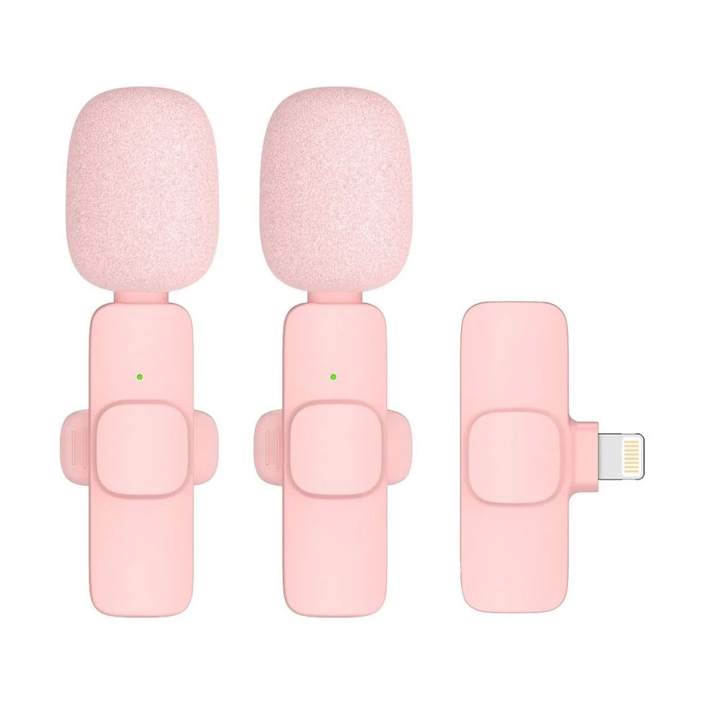 MG K1 Wind bezdrôtový lavalier mikrofón Lightning 2ks, ružový