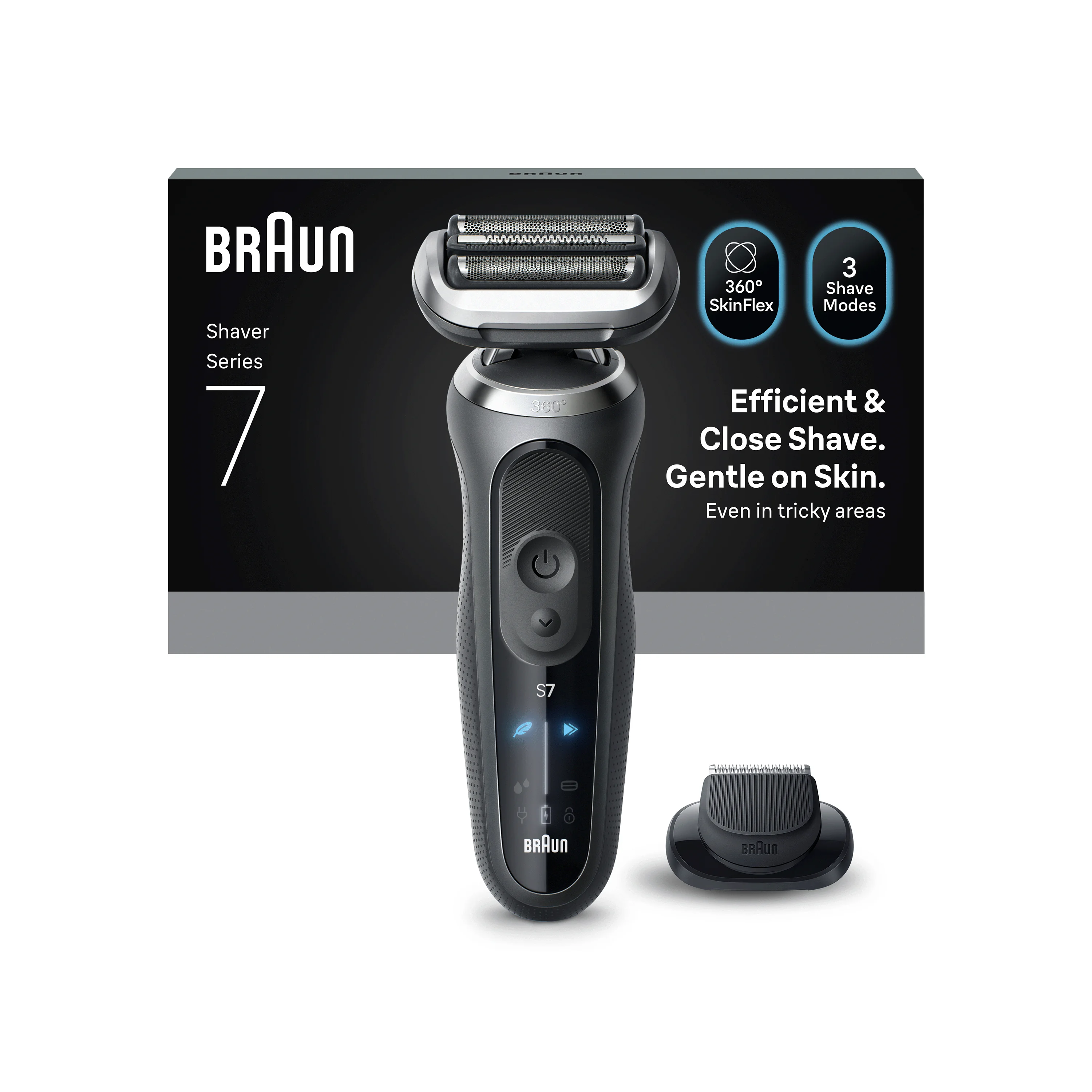 Braun Series 7 72-G1200S elektrický holiaci strojček + 1 nástavec, sivý 1 set
