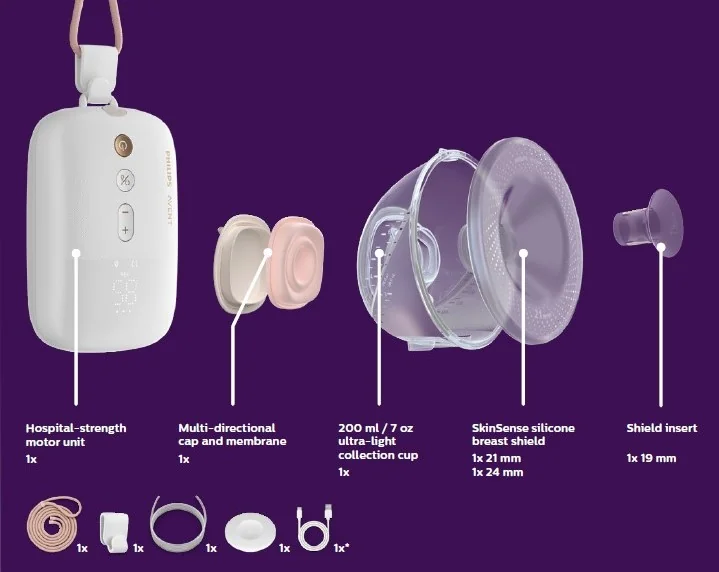 Philips AVENT Odsávačka materského mlieka elektrická Hands-Free Premium Plus SCF531/11+Darček 1 set