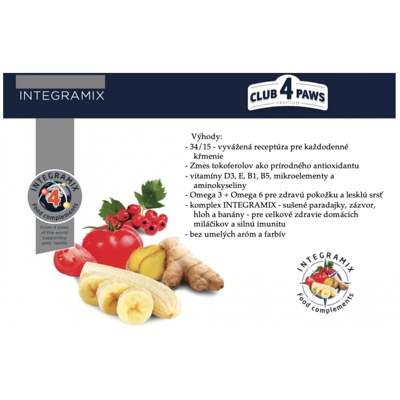 CLUB 4 PAWS Premium S teľacím mäsom. Pre dospelé mačky 2Kg (0189)