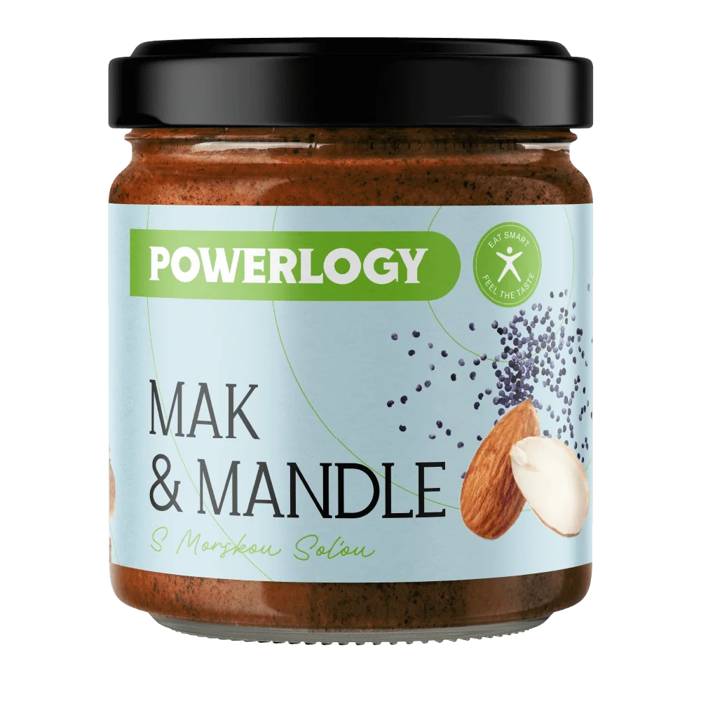 Powerlogy Mak a Mandľa Cream NOBIO 1×330 g, makovo-oriešková nátierka
