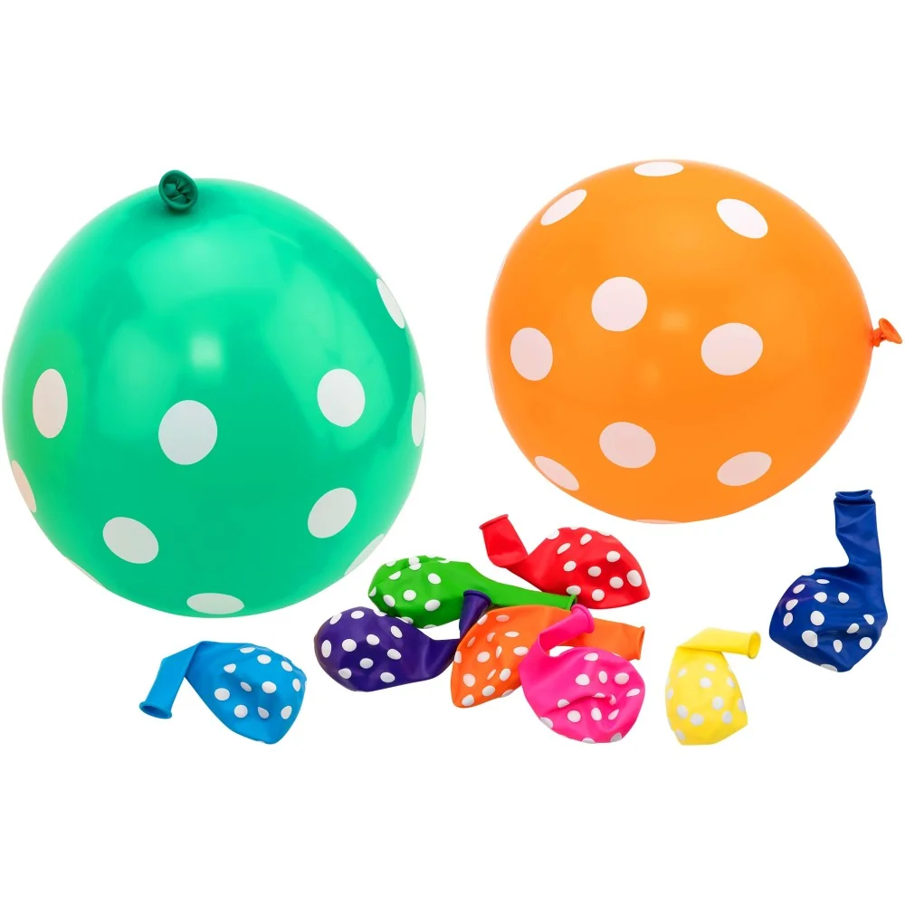 Balóny guľaté bodkované, 30cm, 10ks, 2 balenia -WTOY