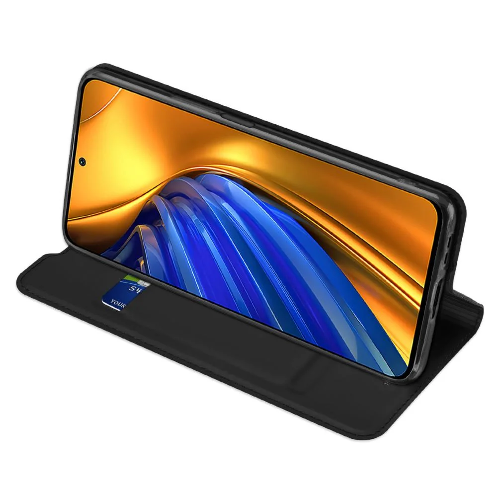 Dux Ducis Skin Pro knižkové kožené puzdro na Xiaomi Poco F4 5G čierne
