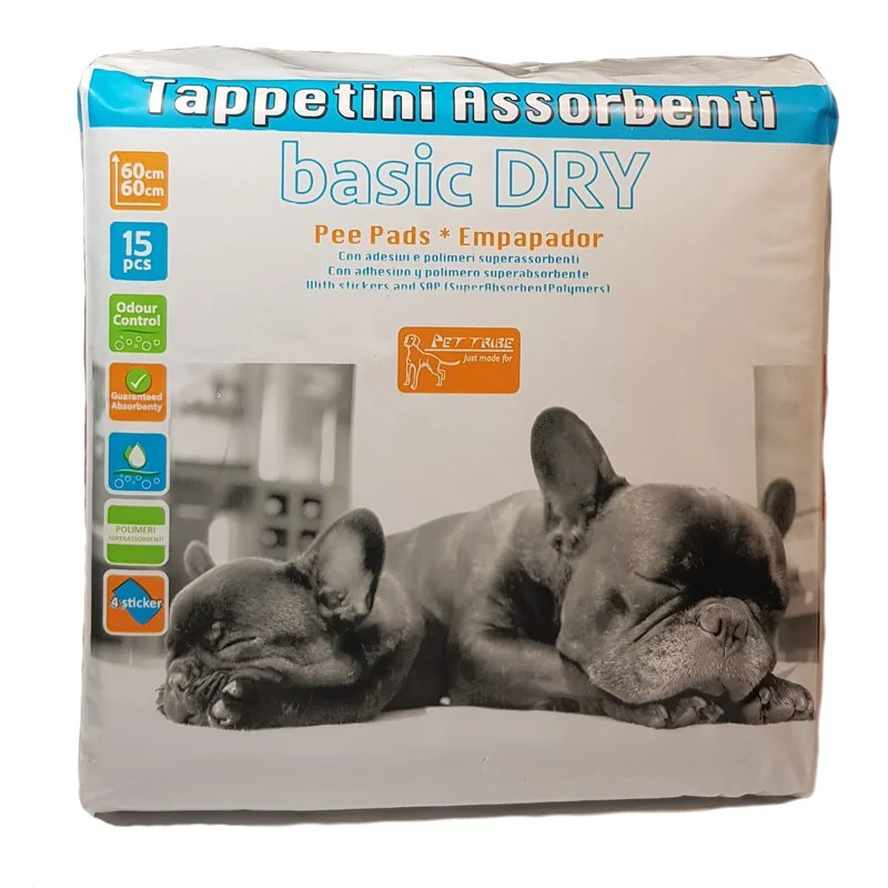 Absorbčné podložky pre psov Basic dry 15 ks, 60 x 60