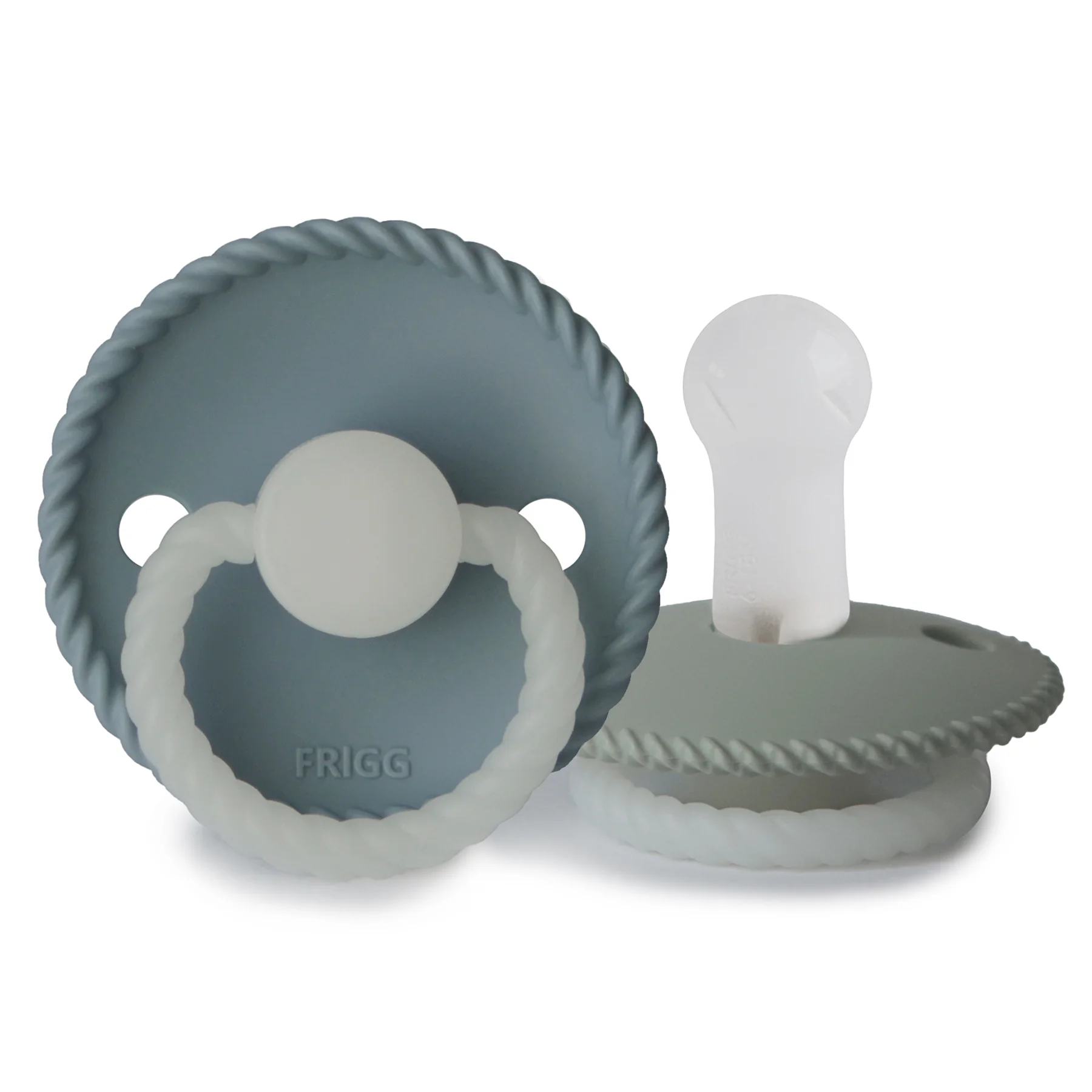 FRIGG Rope silikónové cumlíky Stone Blue Night/ Sage Night, +6m, dvojbalenie 1×2 ks, cumlíky