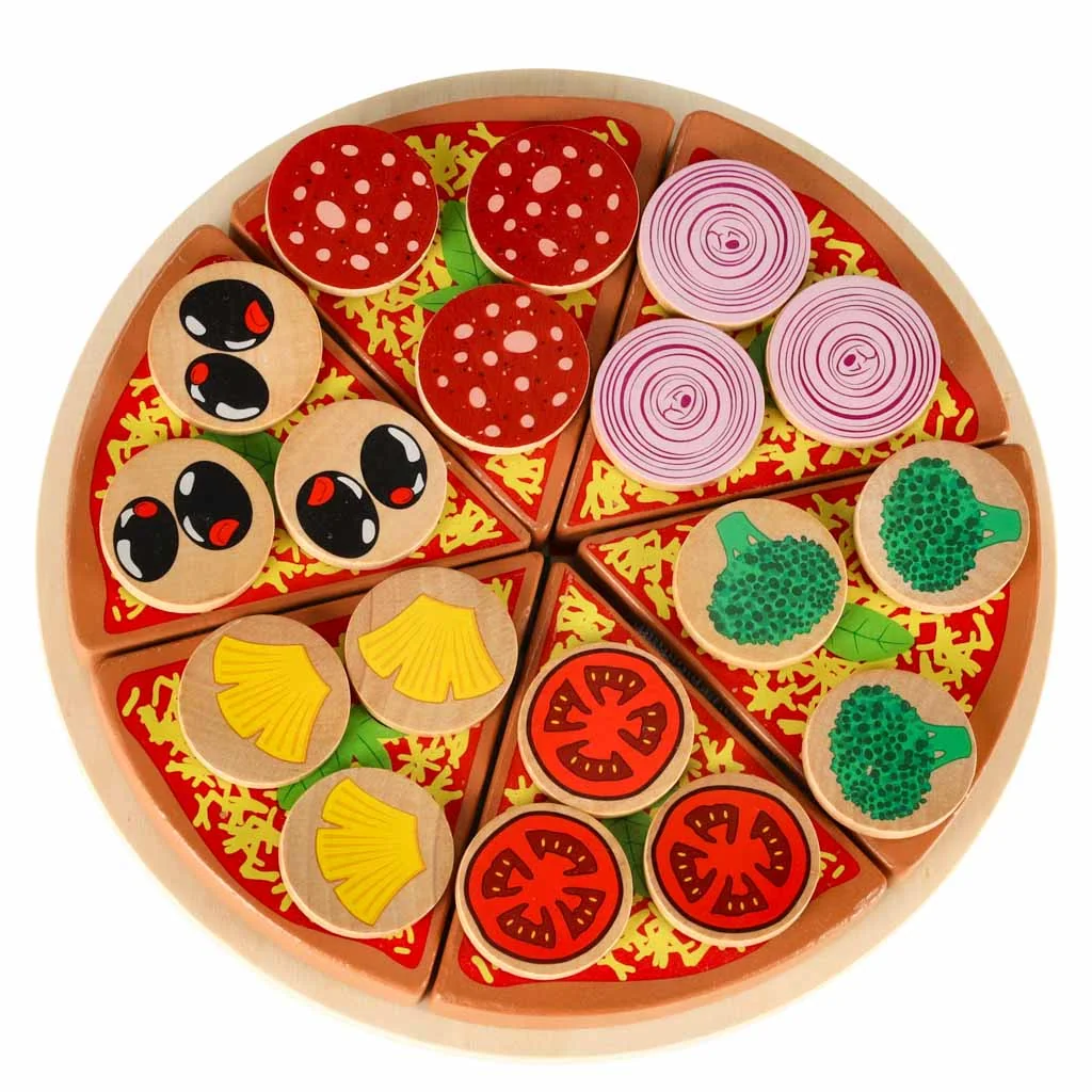 Drevený pizza set na krájanie – 27 dielov