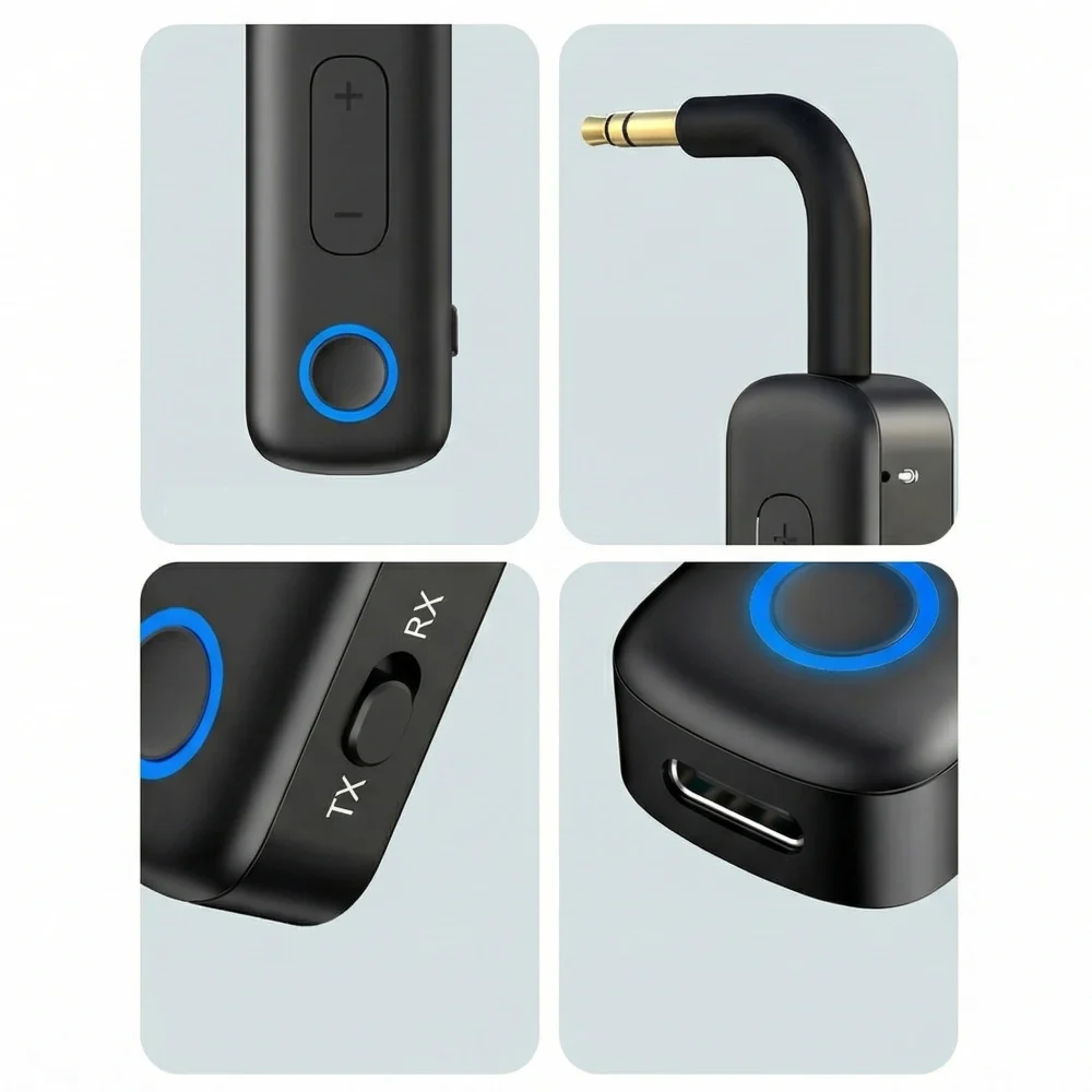 Tech-Protect AU02 AUX bluetooth audio adaptér, čierny