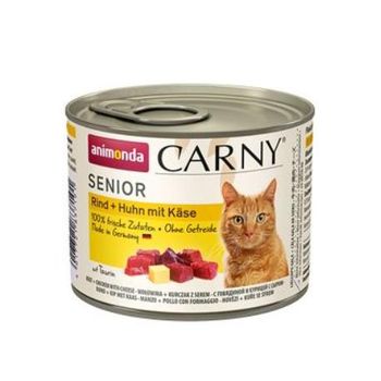 Animonda Carny Senior Konzerva pre mačky Kura+Syr 1×200 g, konzerva pre mačky