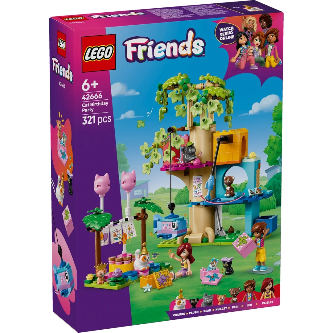 LEGO® Friends 42666 Mačacia narodeninová oslava a domček na strome