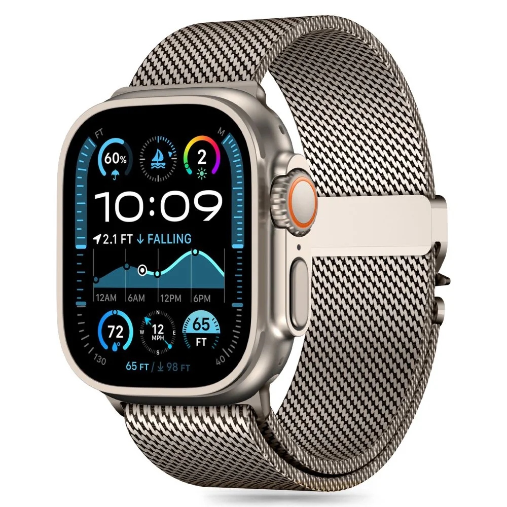 Tech-Protect Milano remienok na Apple Watch 44/45/46/49mm, titanium