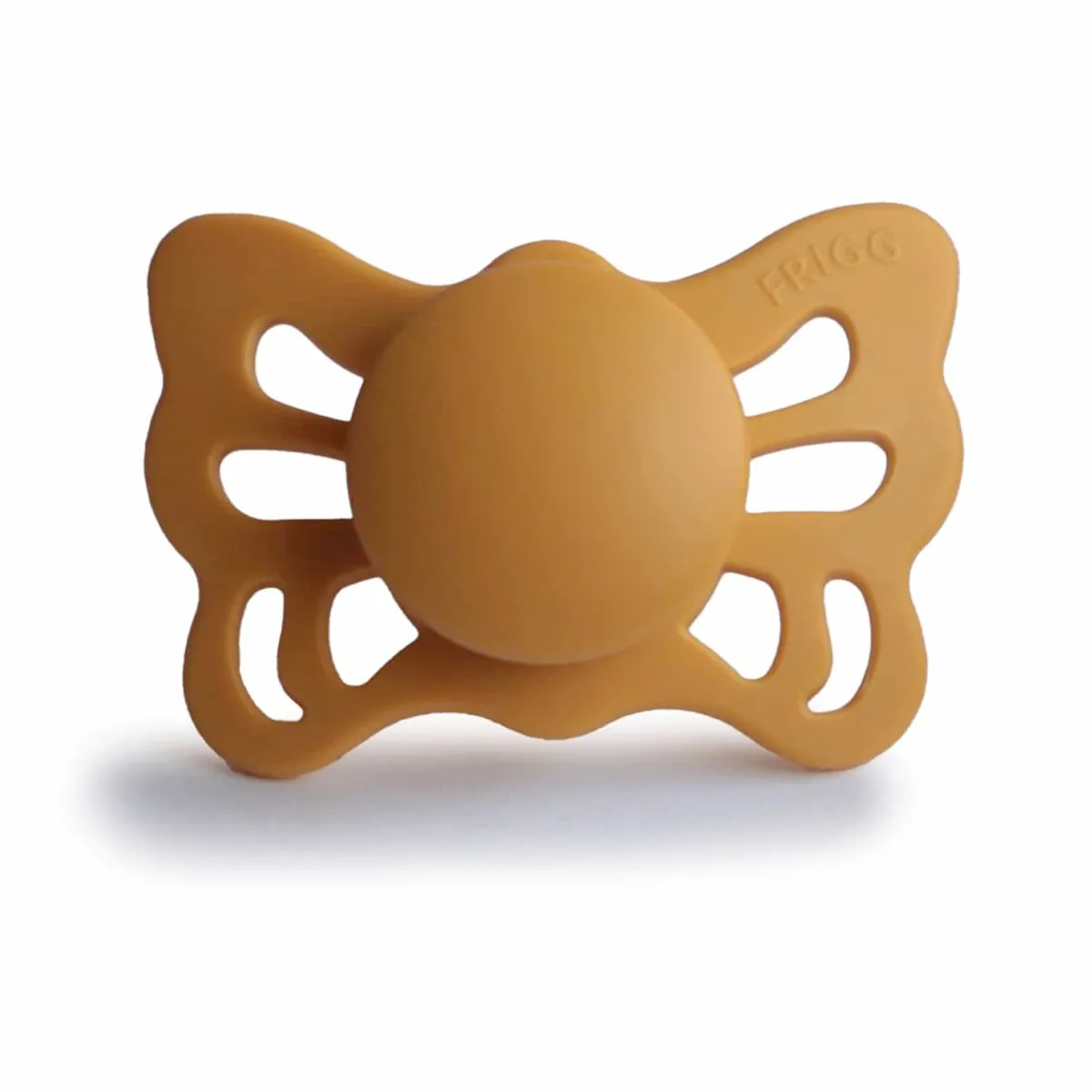 FRIGG Butterfly anatomický silikónový cumlík Honey Gold, 0-6m 1×1 ks, silikónový cumlík