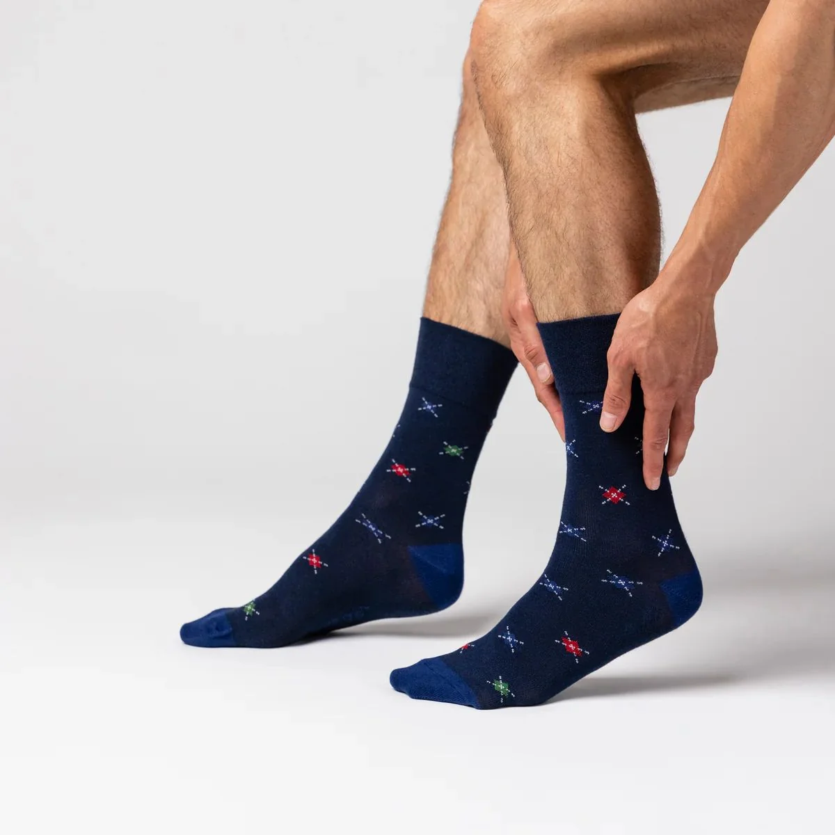 Pánske 3 páry módne ponožky Gentle Grip MOTIF s lemom bez gumičiek Veľkosť ponožiek 39-45