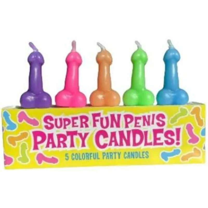 Farebné sviečky na tortu Party Penises 5 ks