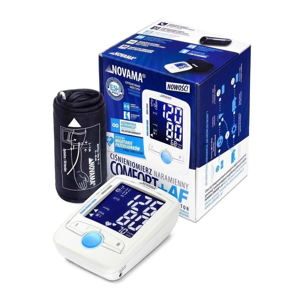 Novama Comfort + Af, Ramenný Tlakomer S Detekciou Fibrilácie Predsiení Af A Ihb 1×1 ks, ramenný tlakomer