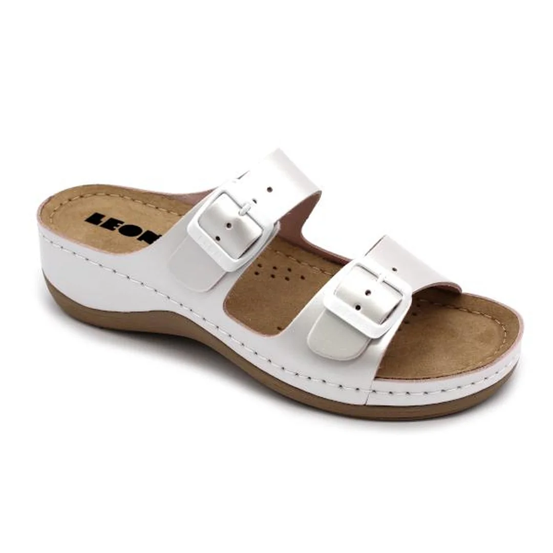 Leon 908 Dámska zdravotná celokožená obuv s prackou 39 - 25cm, perla, 4,5 cm