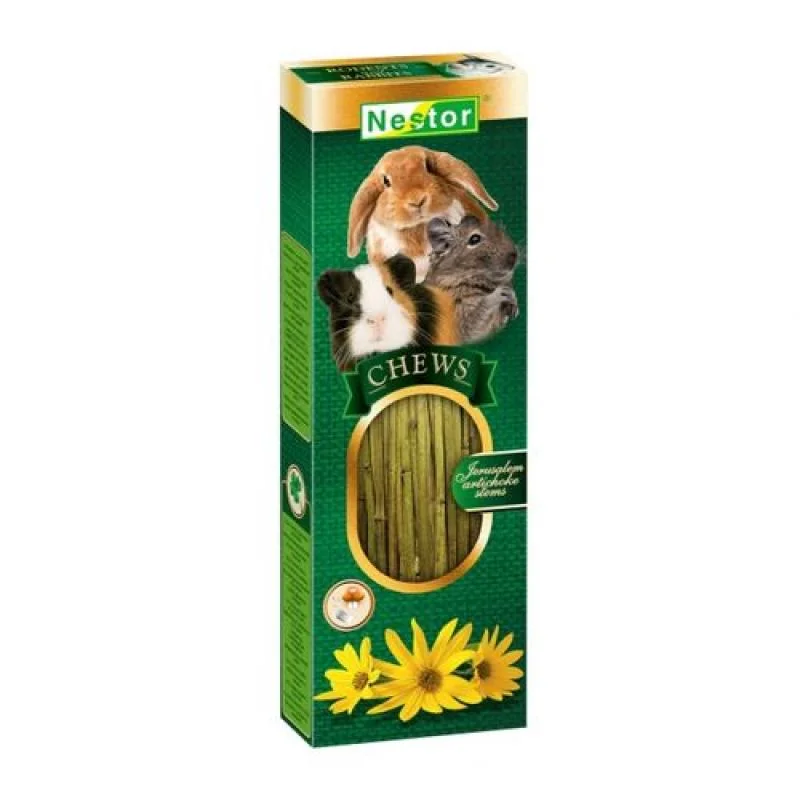 NESTOR CHEWS Stonky topinamburu na hlodanie 60g pre hlodavce a králiky