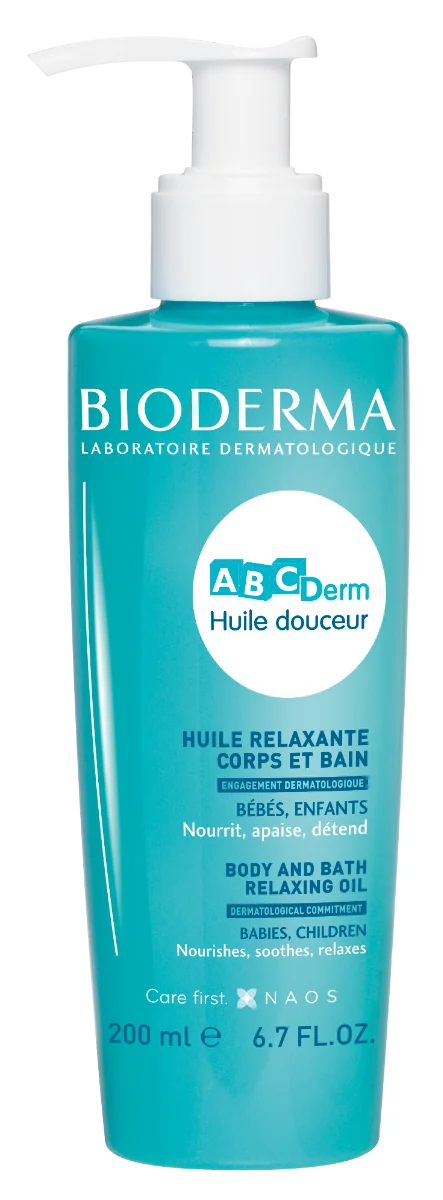 BIODERMA ABCDerm Relaxačný olej pre dojčatá a deti 1×200 ml, výživný olej pre dojčatá a deti