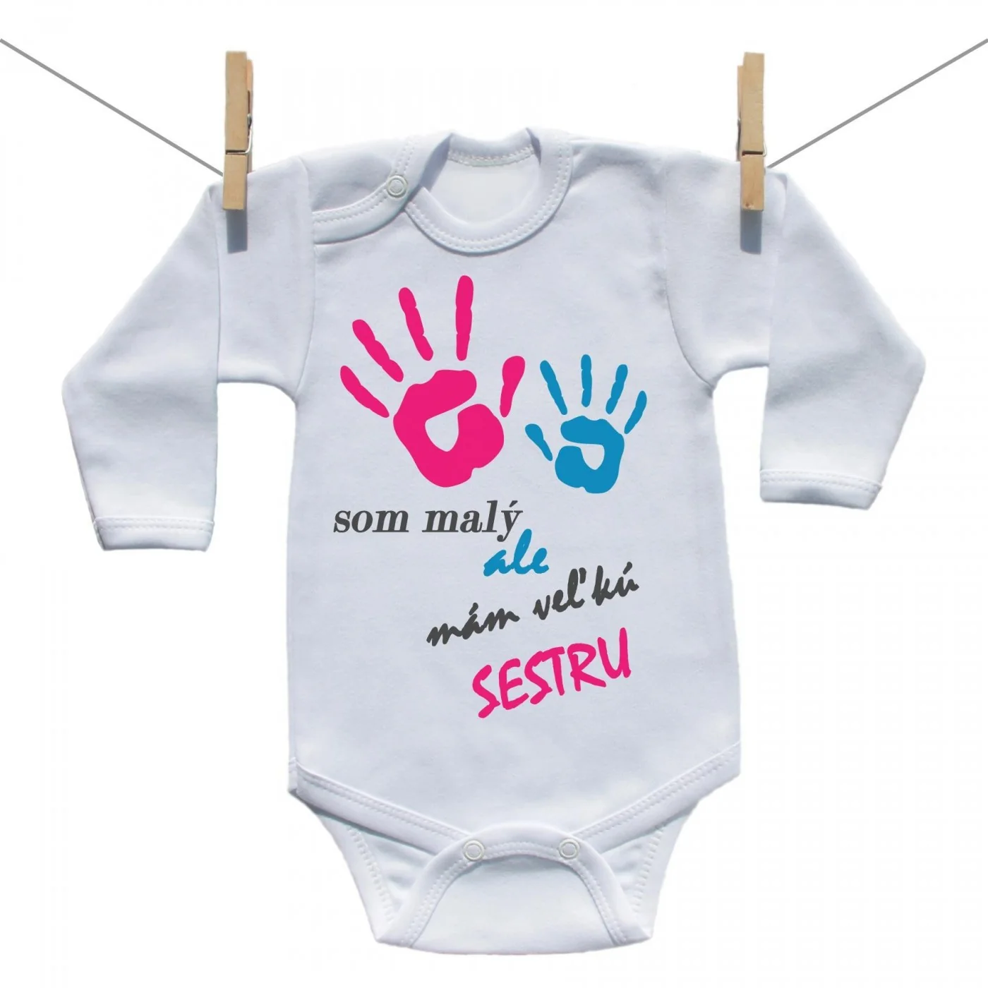 Boodyy Body s dlhým rukávom Som malý ale mám veľkú sestru Veľkosť: 74