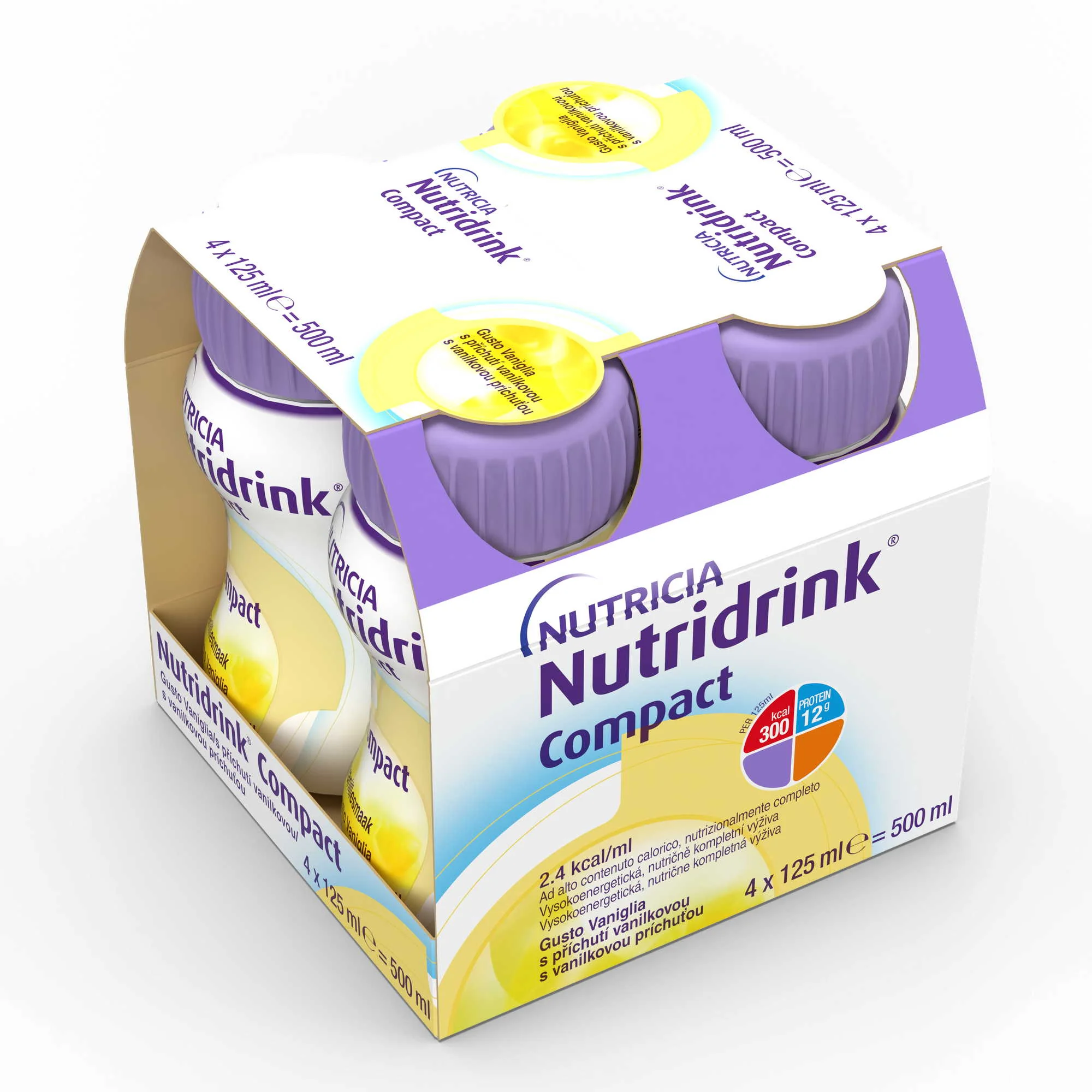 NUTRIDRINK Compact s vanilkovou príchuťou 4×125 ml