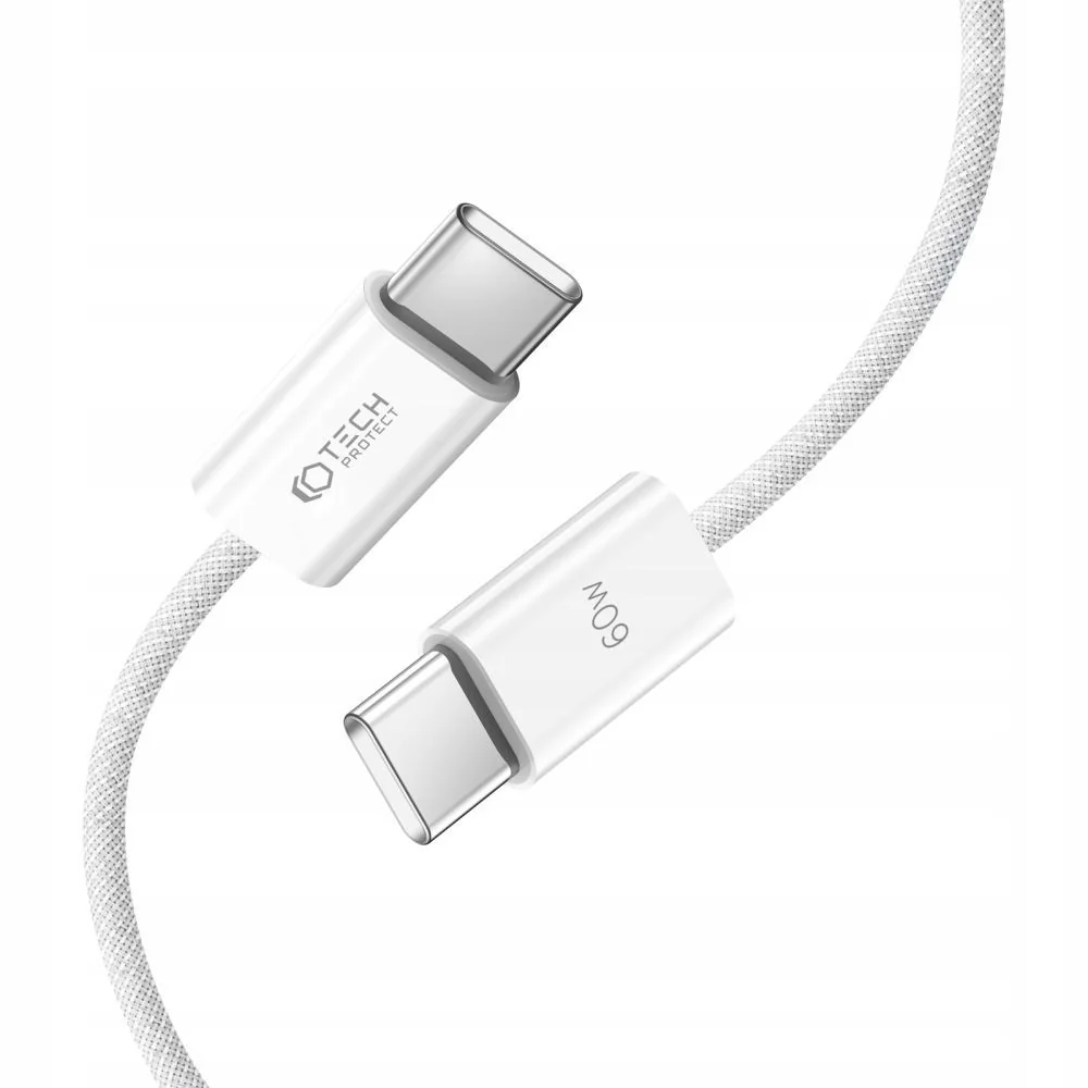 Tech-Protect Ultraboost kábel USB-C / USB-C PD 60W 3A 2m, biely
