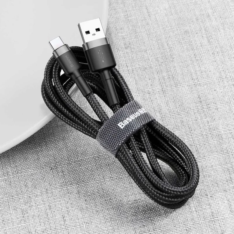 Baseus Cafule kábel USB / USB-C QC 3.0 2A 3m, čierny/sivý