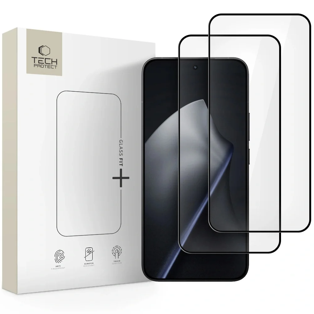 Tech-Protect Glass Fit 2x ochranné sklo na Xiaomi 15T / 15T Pro, čierne Čierna, 9H tvrdosť