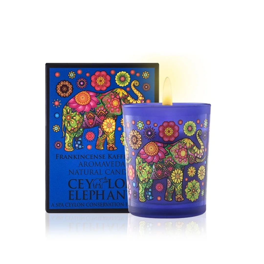 Prírodná aromatická sviečka Frankincense Kaffir Lime 50 g, kadidlo a gáfrová