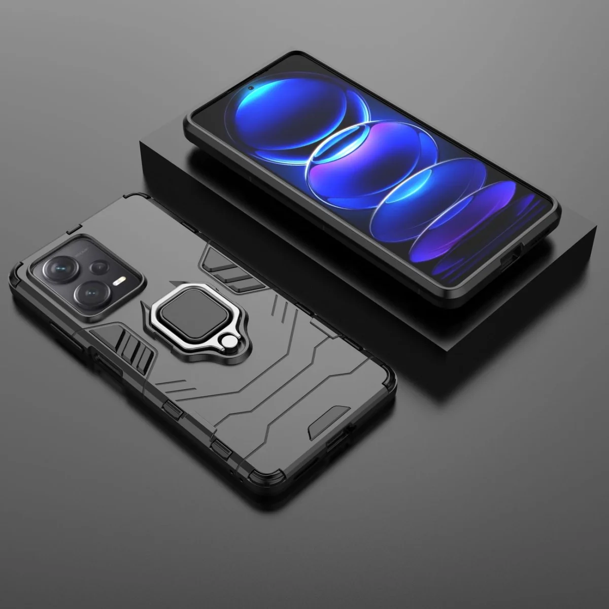 MG Ring Armor kryt na Xiaomi Redmi Note 12 Pro Plus čierny