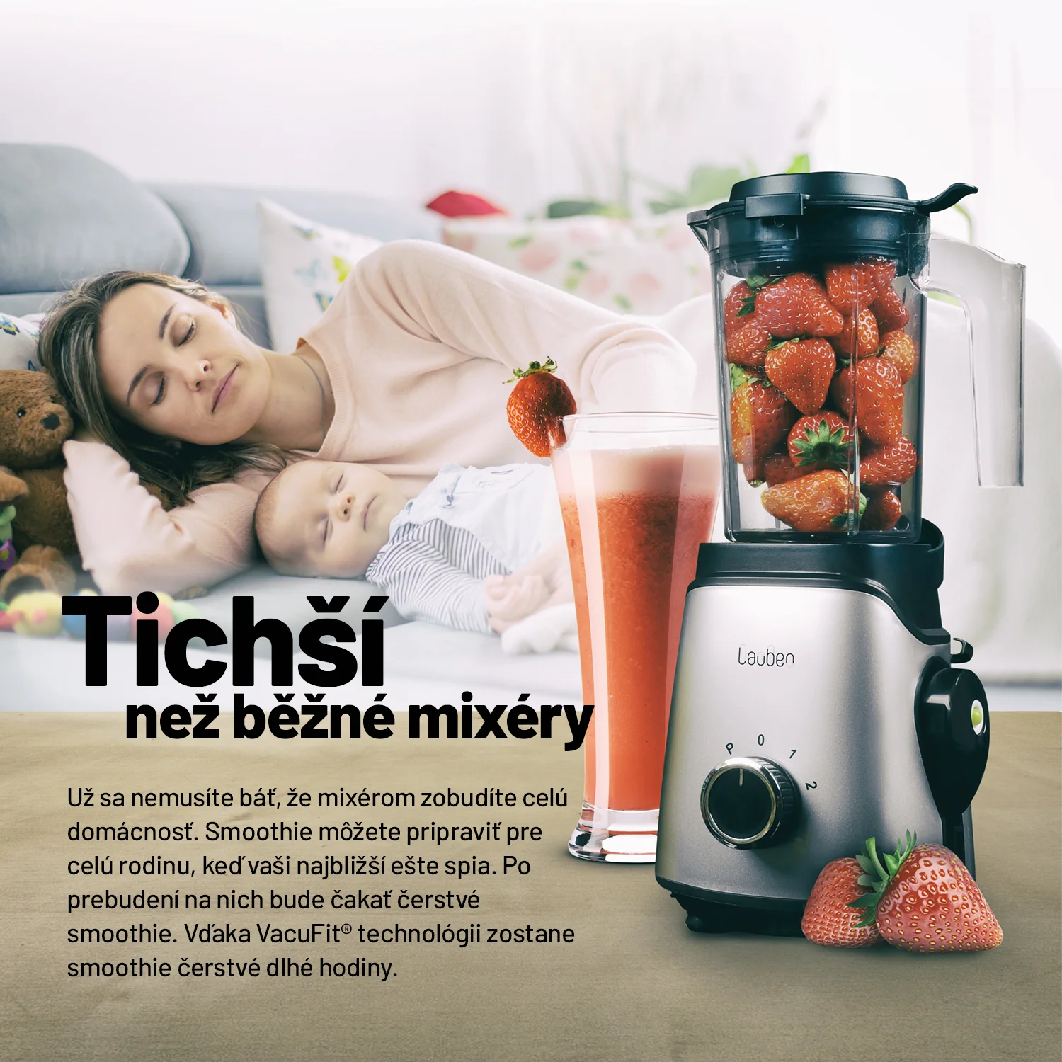 Lauben VacuFit Blender VB01 1×1 ks, vákuový mixér