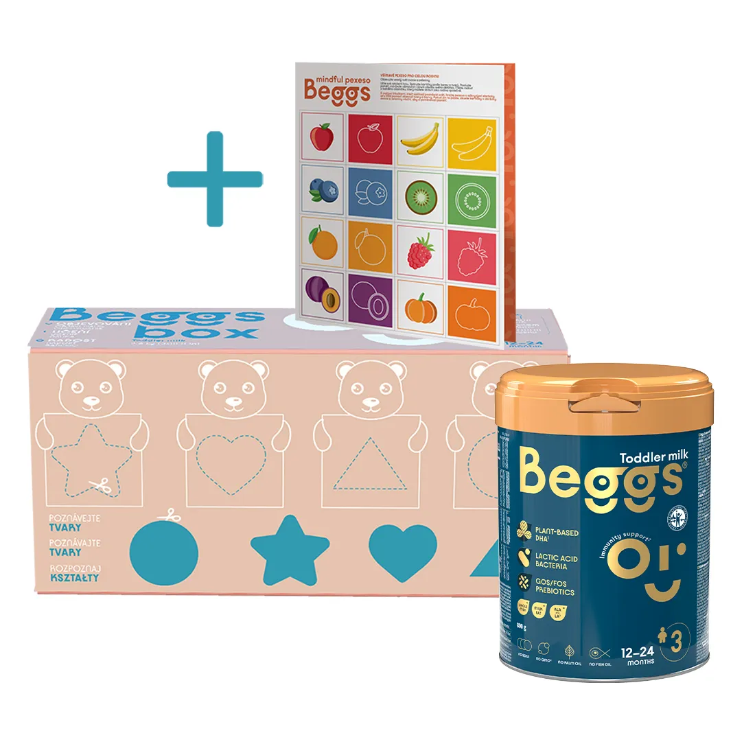 Beggs 3 batoľacie mlieko, Beggs box+ pexeso