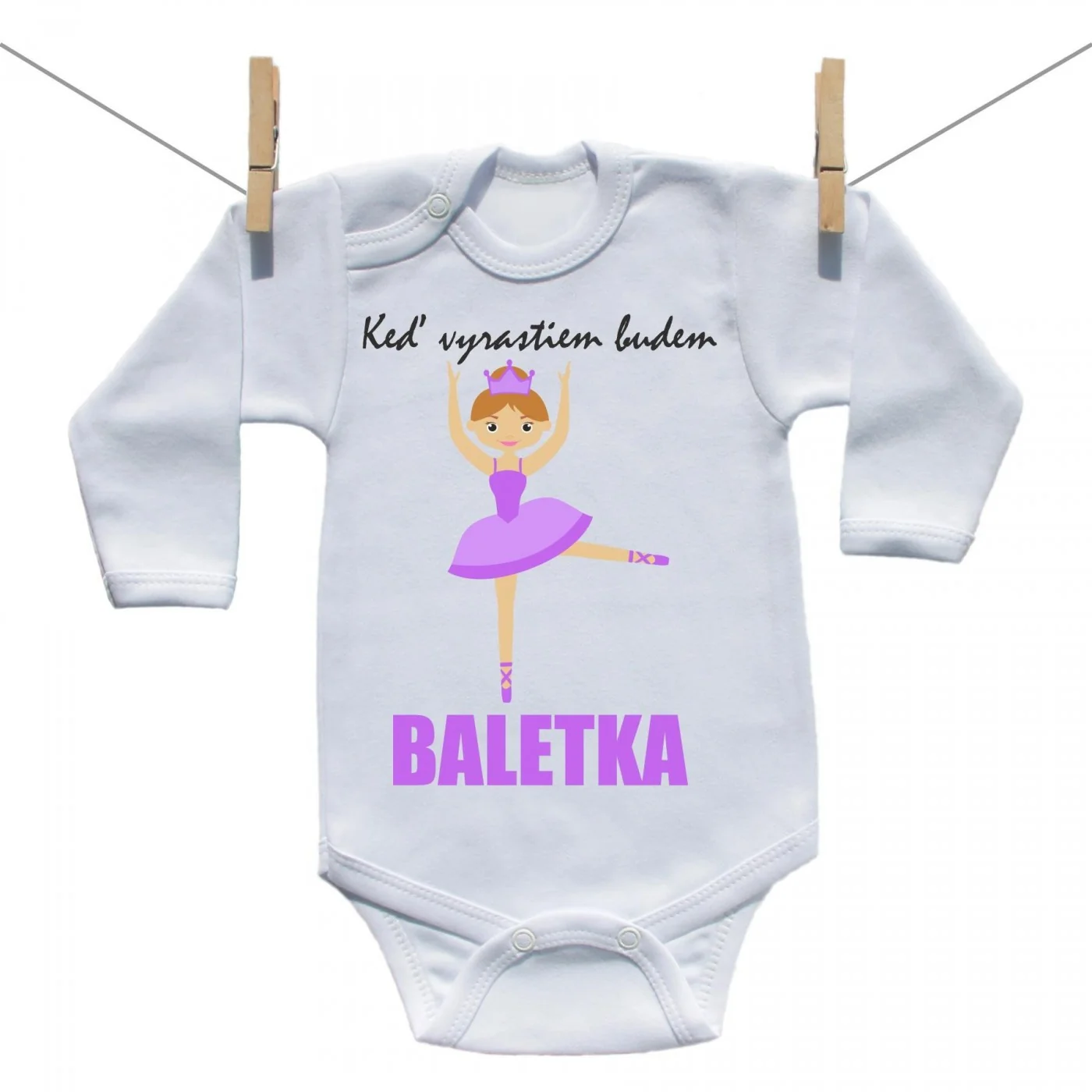 Boodyy Body s dlhým rukávom Keď vyrastiem budem baletka Veľkosť: 56